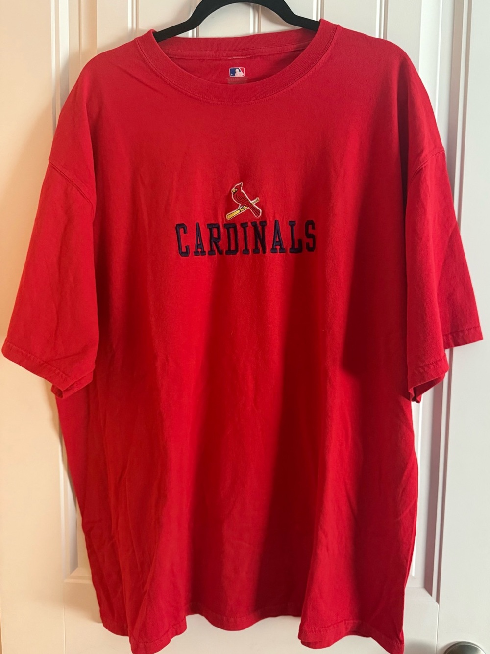 Majestic Cardinals Red Short-Sleeve Tee with Embroidered Logo
